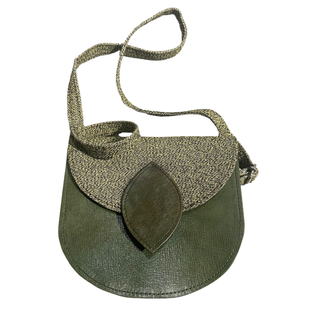 Tasche mit Blattverschluss / Grün (rund)