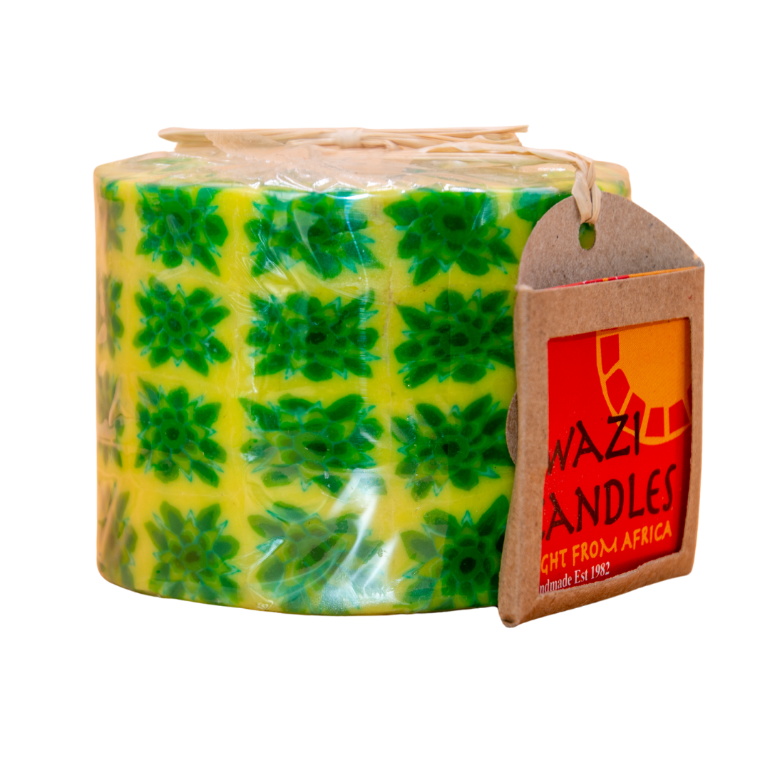 Swazi Candle - Green Flower