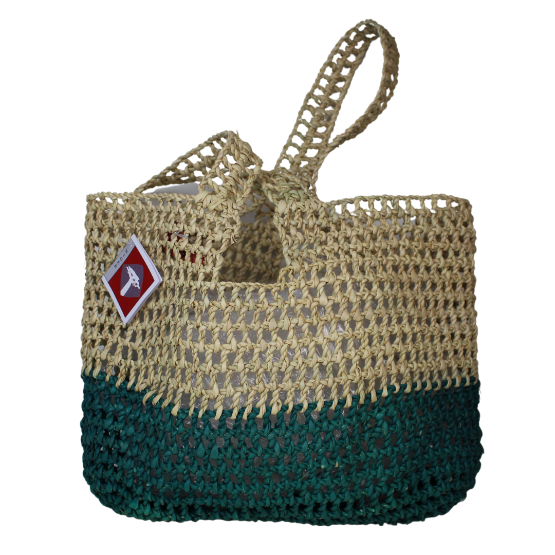 Einkaufstasche Palmblatt - Meerblau