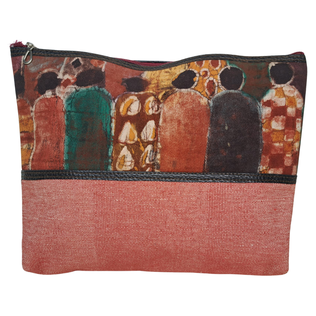 Kulturbeutel groß - rosa mit Silhouette