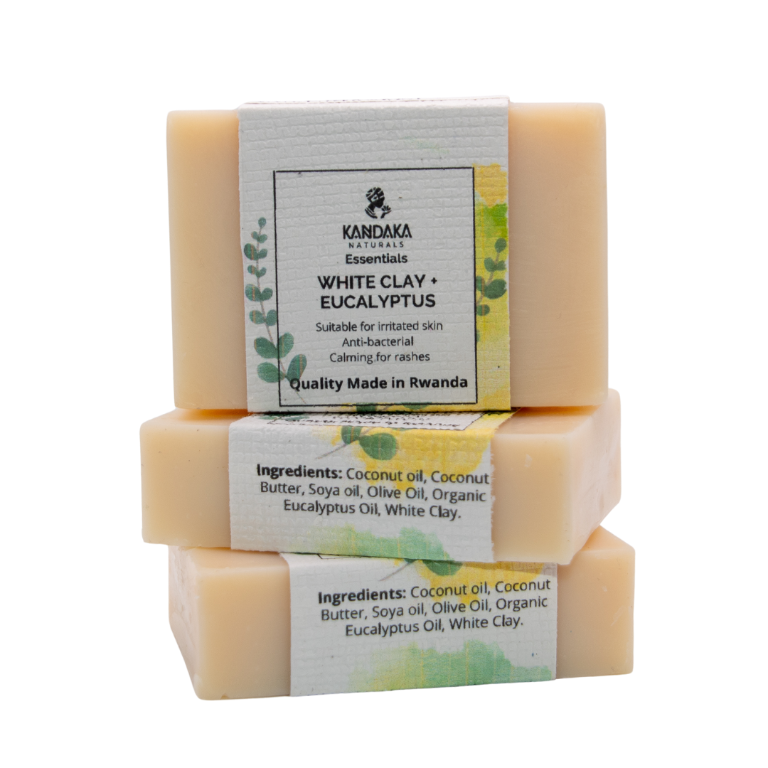 Block-Kandaka-Seife – Weißer Ton + Eukalyptus