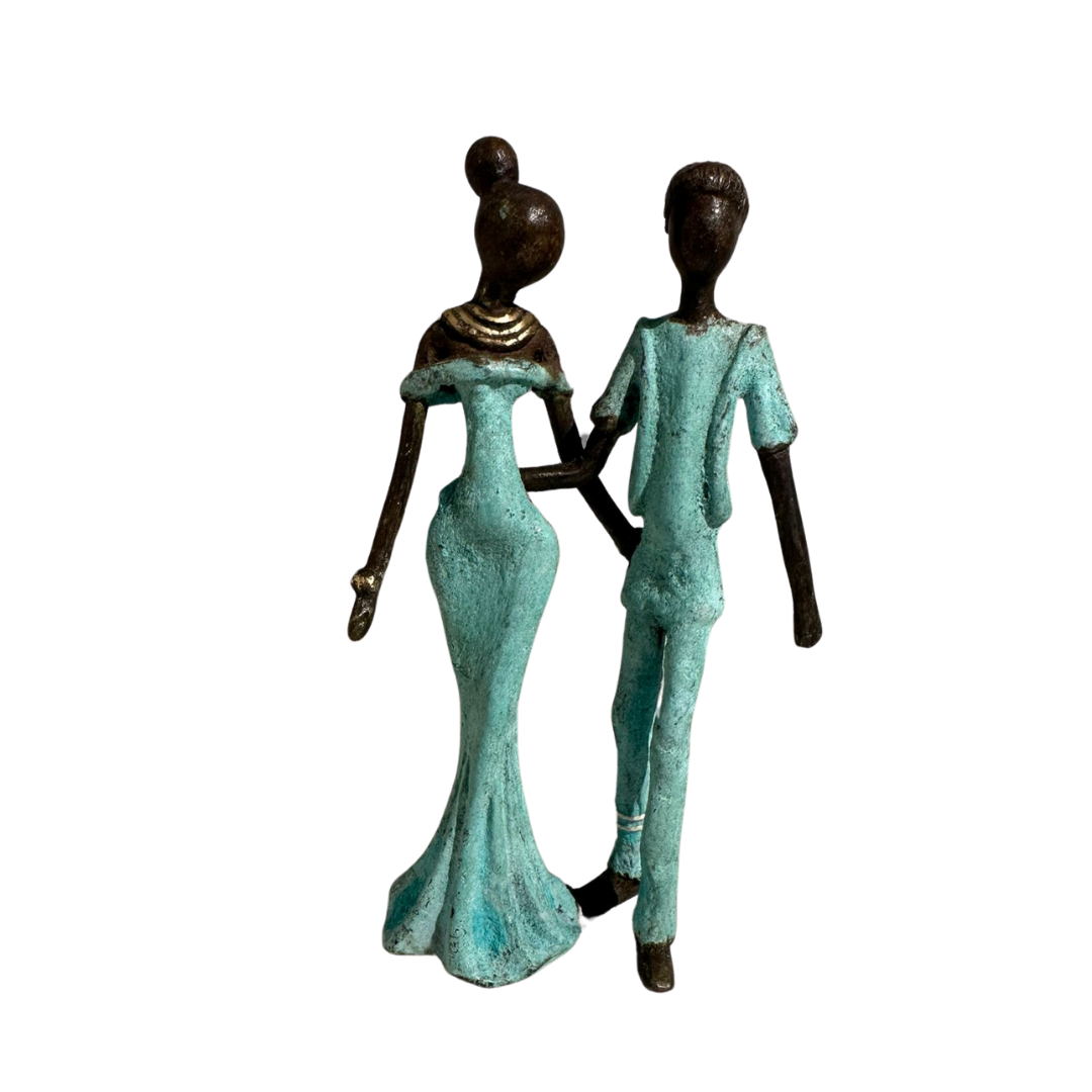 Bronzestatue - Paar blau