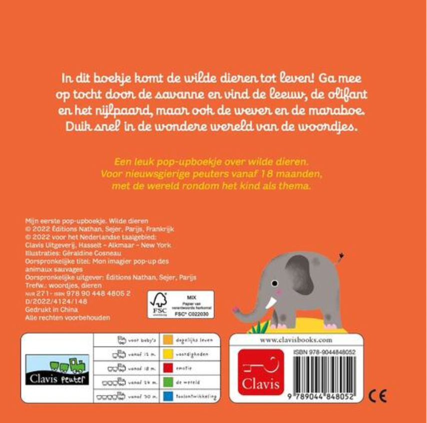 Buch „Wilde Tiere, mein erstes Pop-up-Buch“ (Géraldine Cosneau)