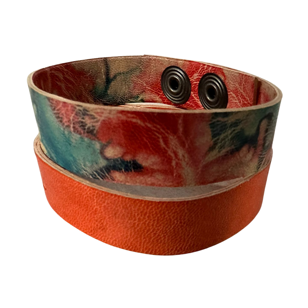 Lederarmbänder 2x (Hup Holland Hup) // Rot-Weiß-Blau und Orange
