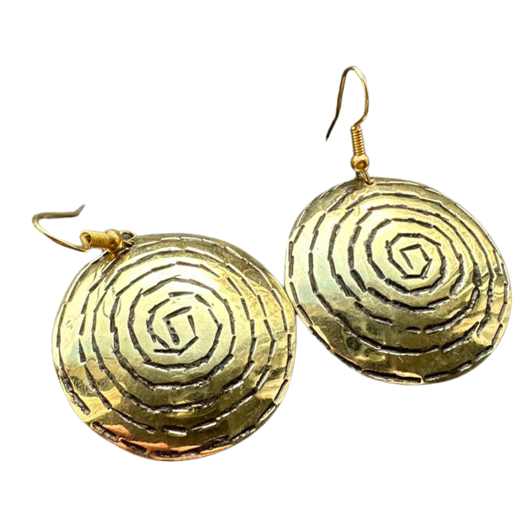 Earrings Noor - (hammered bronze)