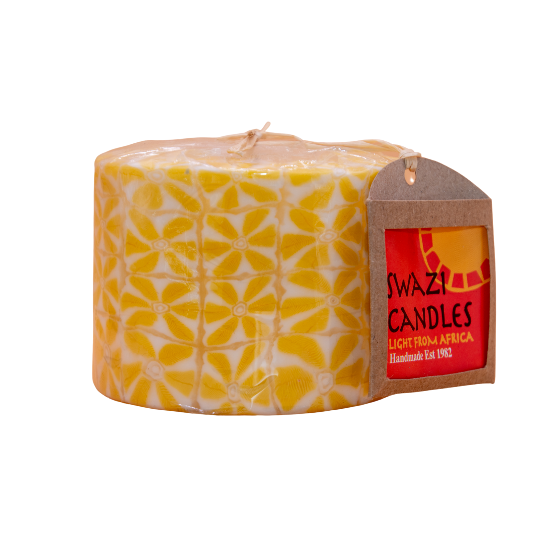 Swazi-Kerze – Gelbe Gänseblümchen