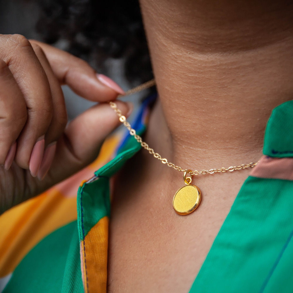 Halskette Tropfen Gelb