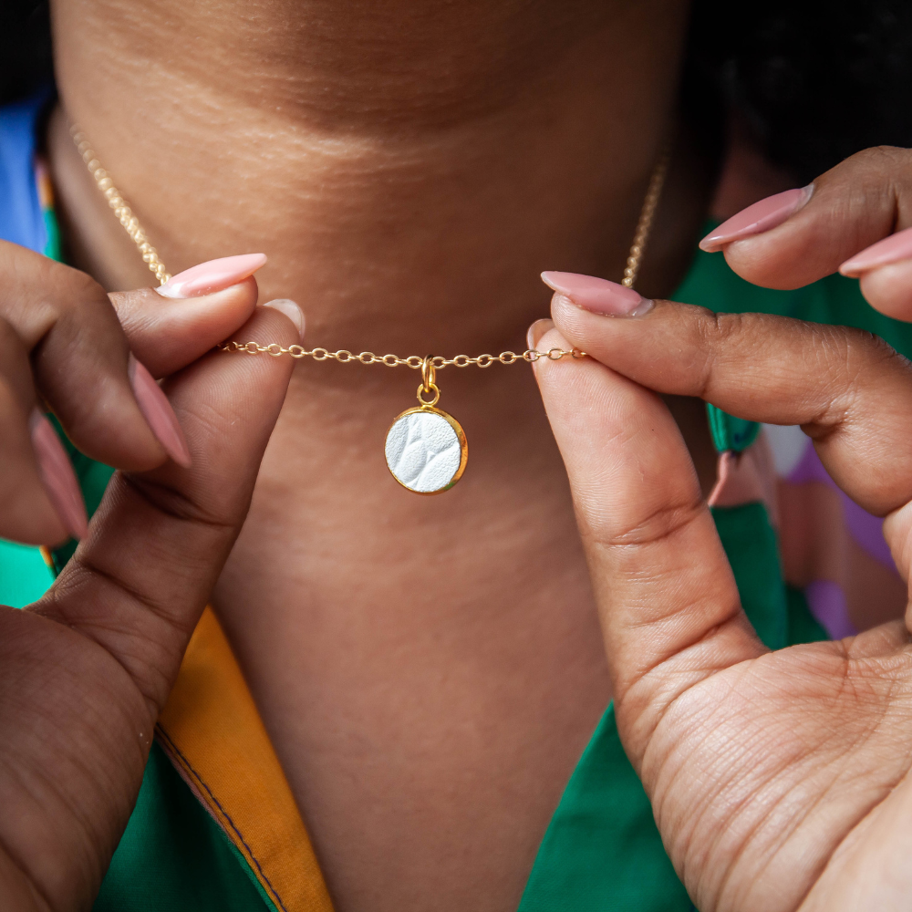 Halskette Tropfen Weiß