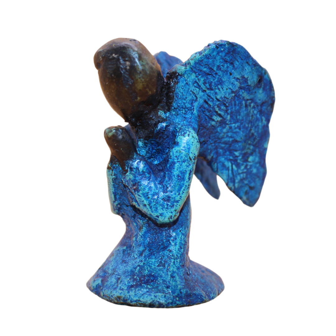 Engel van Brons - KERST (Blauw)