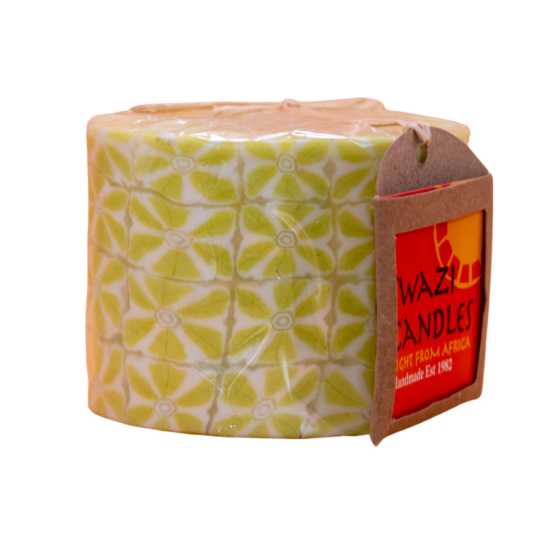 Swazi-Kerze – Grüne Gänseblümchen