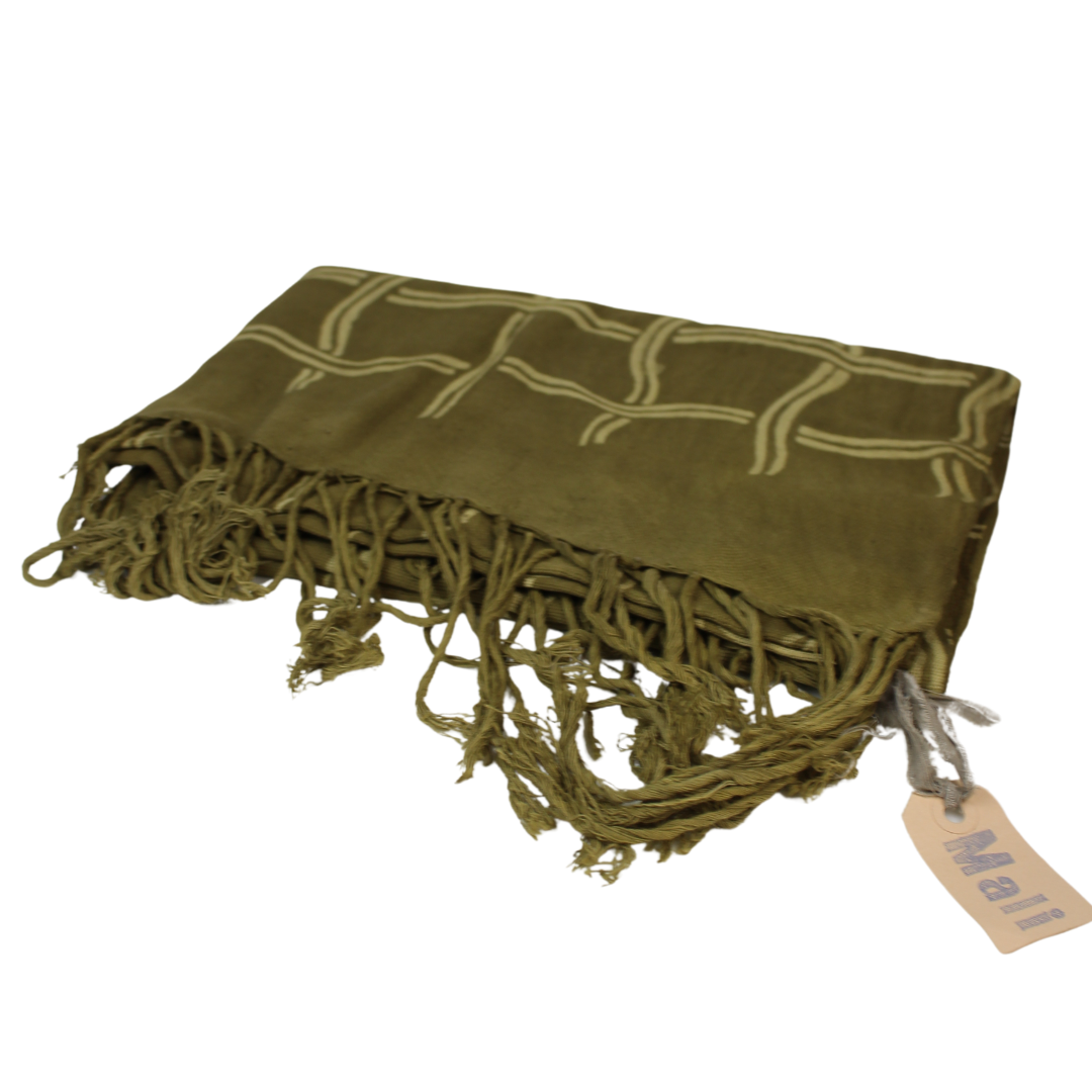 Bogolan-Schal - Grün