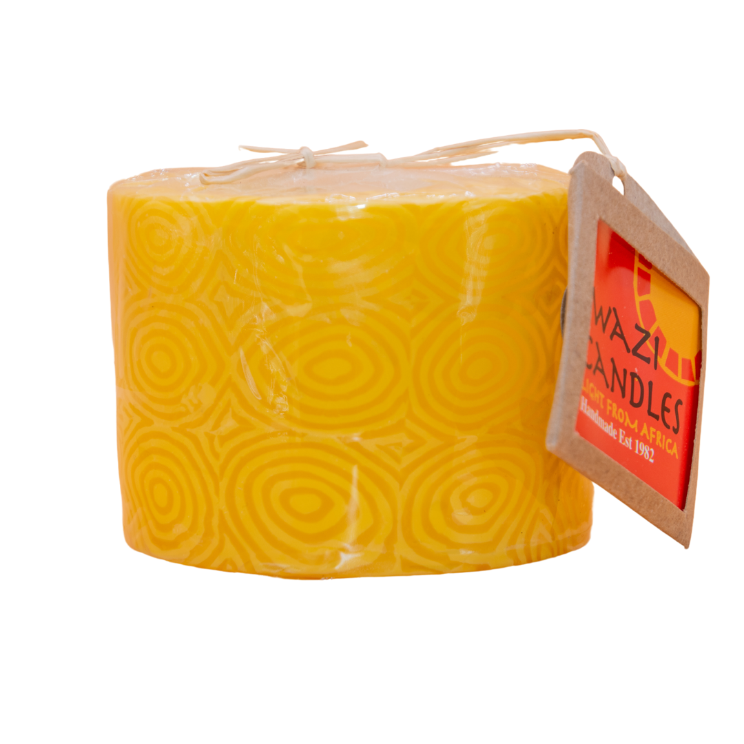 Swazi-Kerze – gelbe Kreise