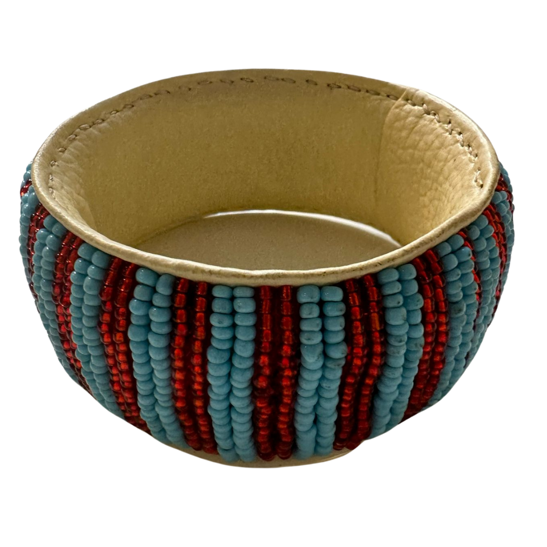 Armbandperlen - Rot mit Blau