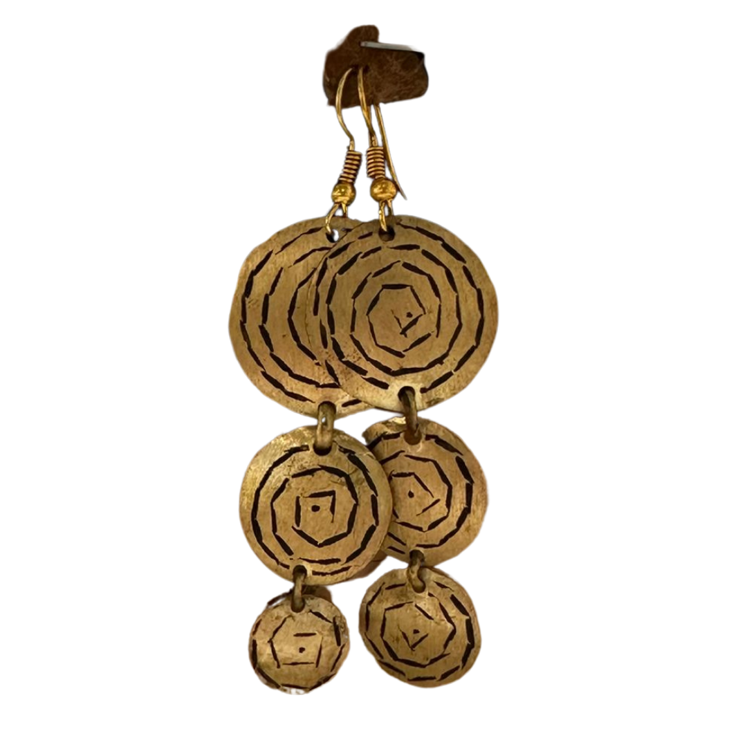 Ohrringe Yara - (gehämmerte Bronze)