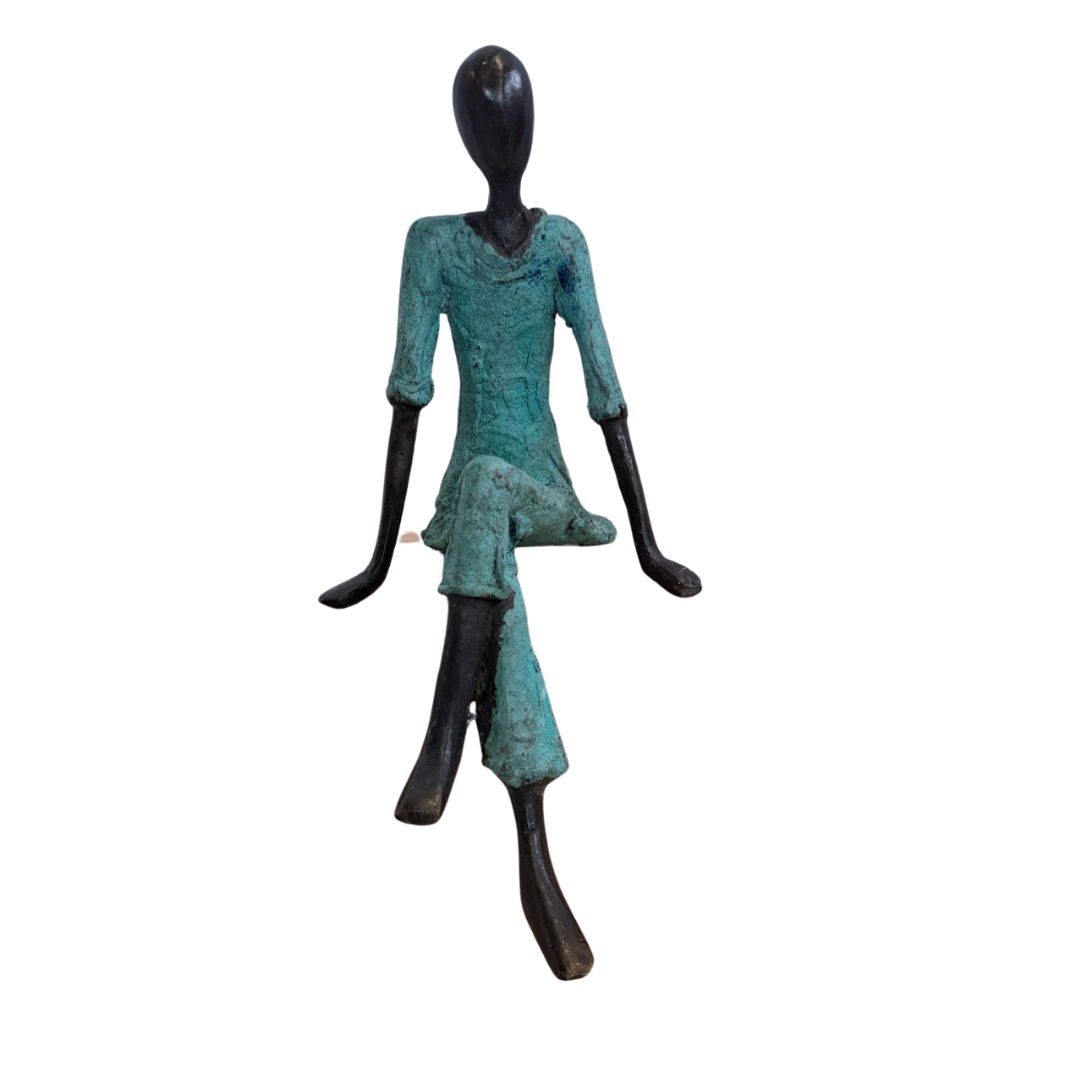 Brons beeldje - Vaderdag blauw