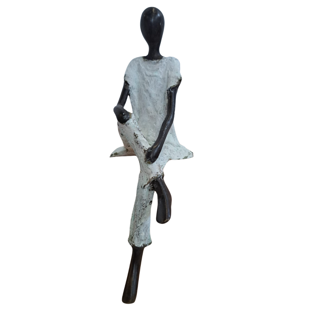 Brons beeldje - Vaderdag wit