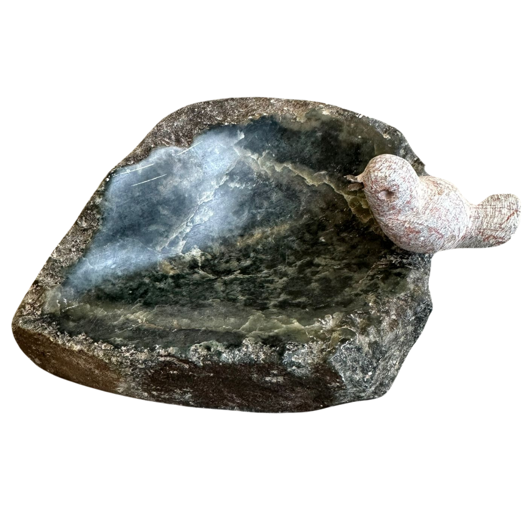 Vogeltränke Rapoko Stone – Grüner Glanz