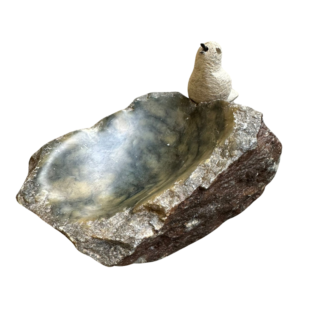 Vogeltränke Rapoko Stone – Grüner Glanz