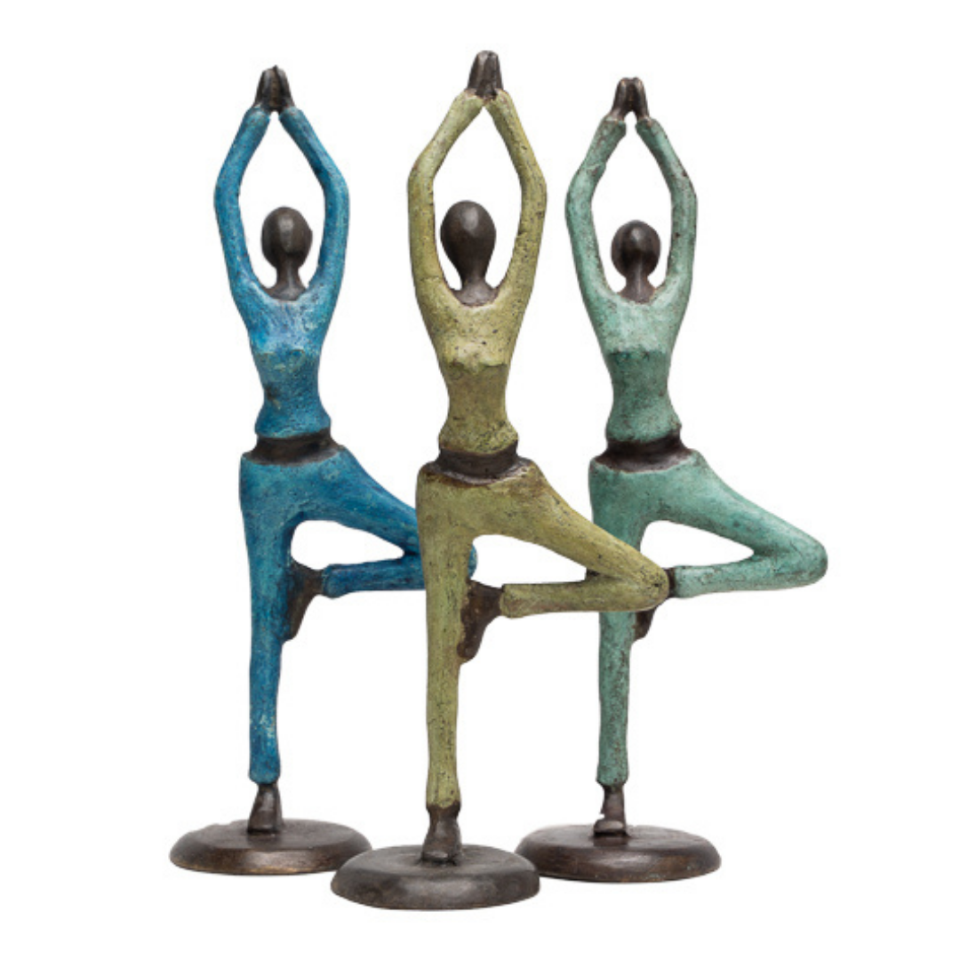 Bronzestatue - Yoga-Pose